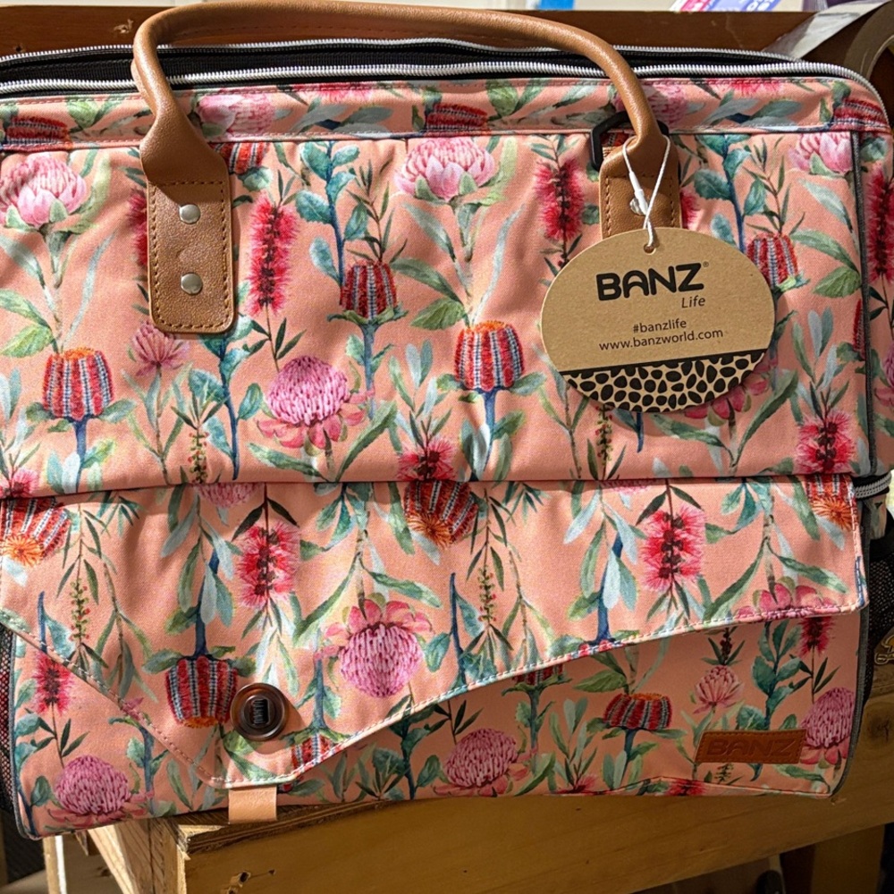 BanZ‎ Floral Food Storage Bag - Waratah Apricot- New